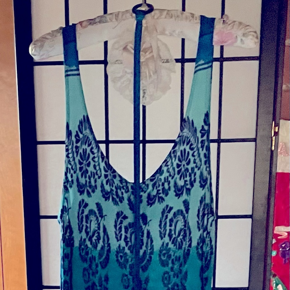 ABS long dress multi blue size-L